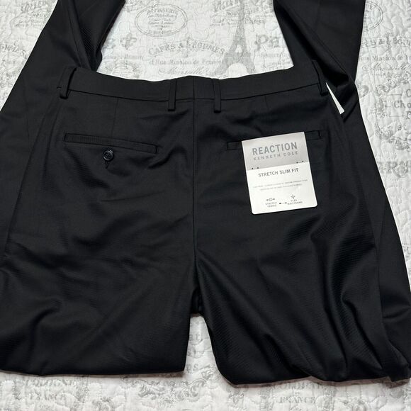 Kenneth Cole REACTION TIC WEAVE SLIM FIT DRESS PANT 30W 32L - Picture 4 of 12